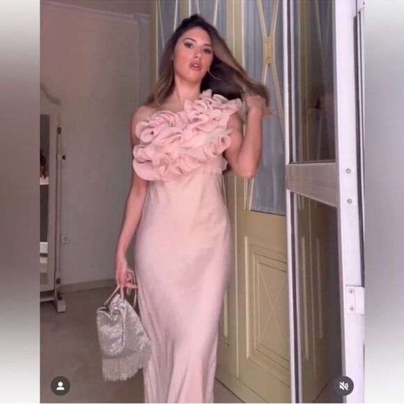 Zara ruffled satin effect dress - Picture 2 of 13